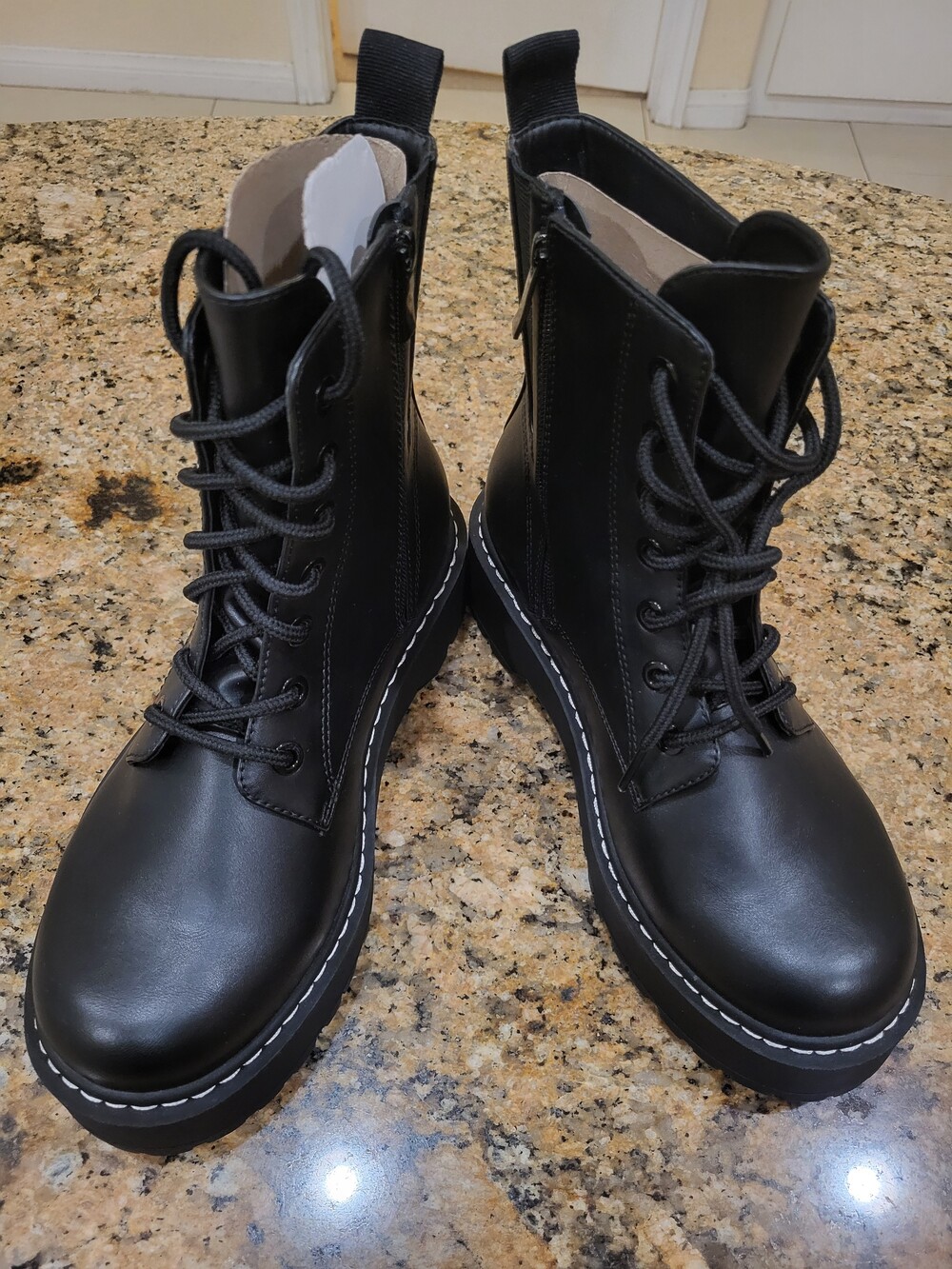 Torrid Steve Lace-Up Combat Boots with Side Zip Black - Picture 5 of 7